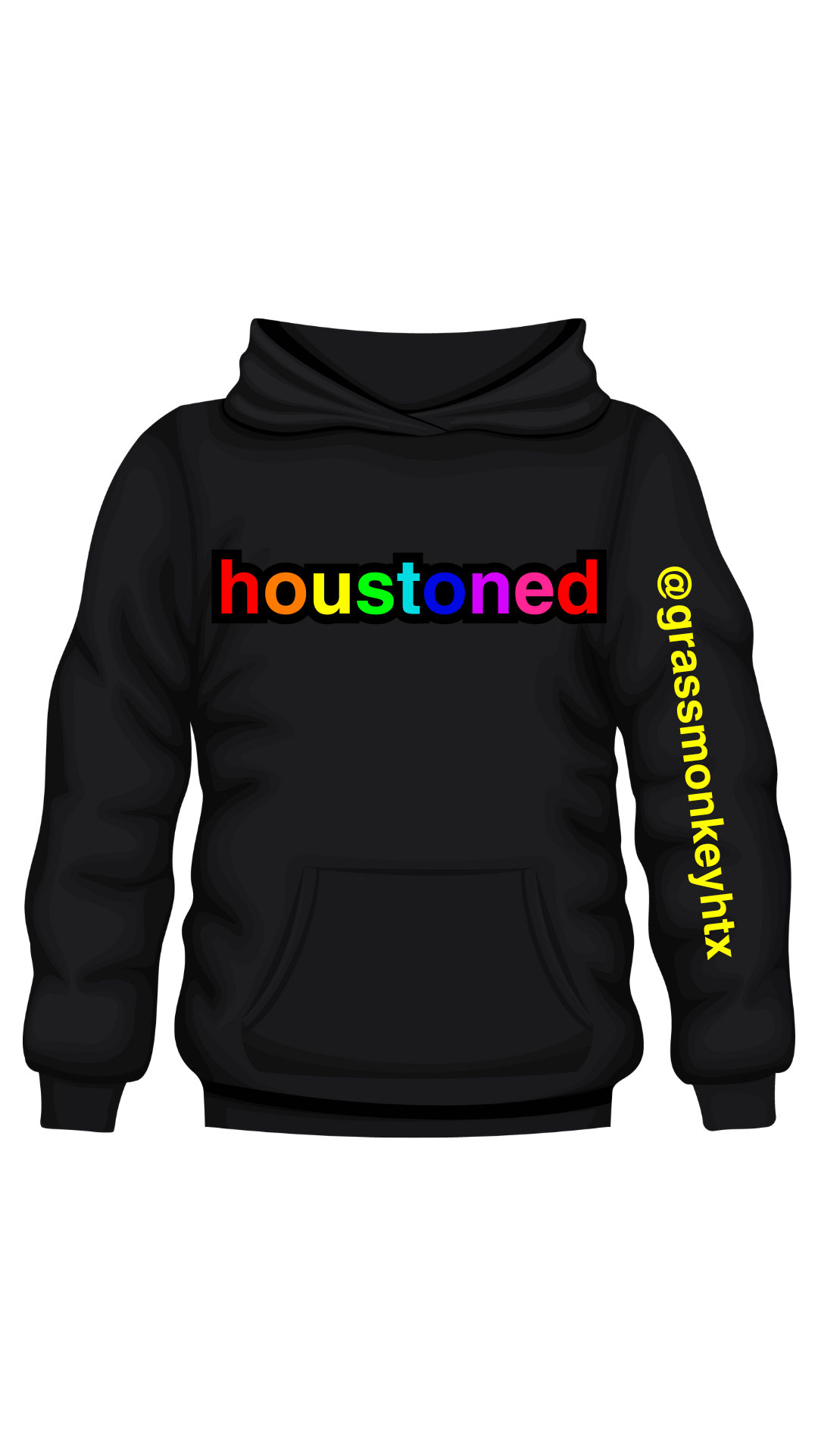 Black top rainbow hoodie