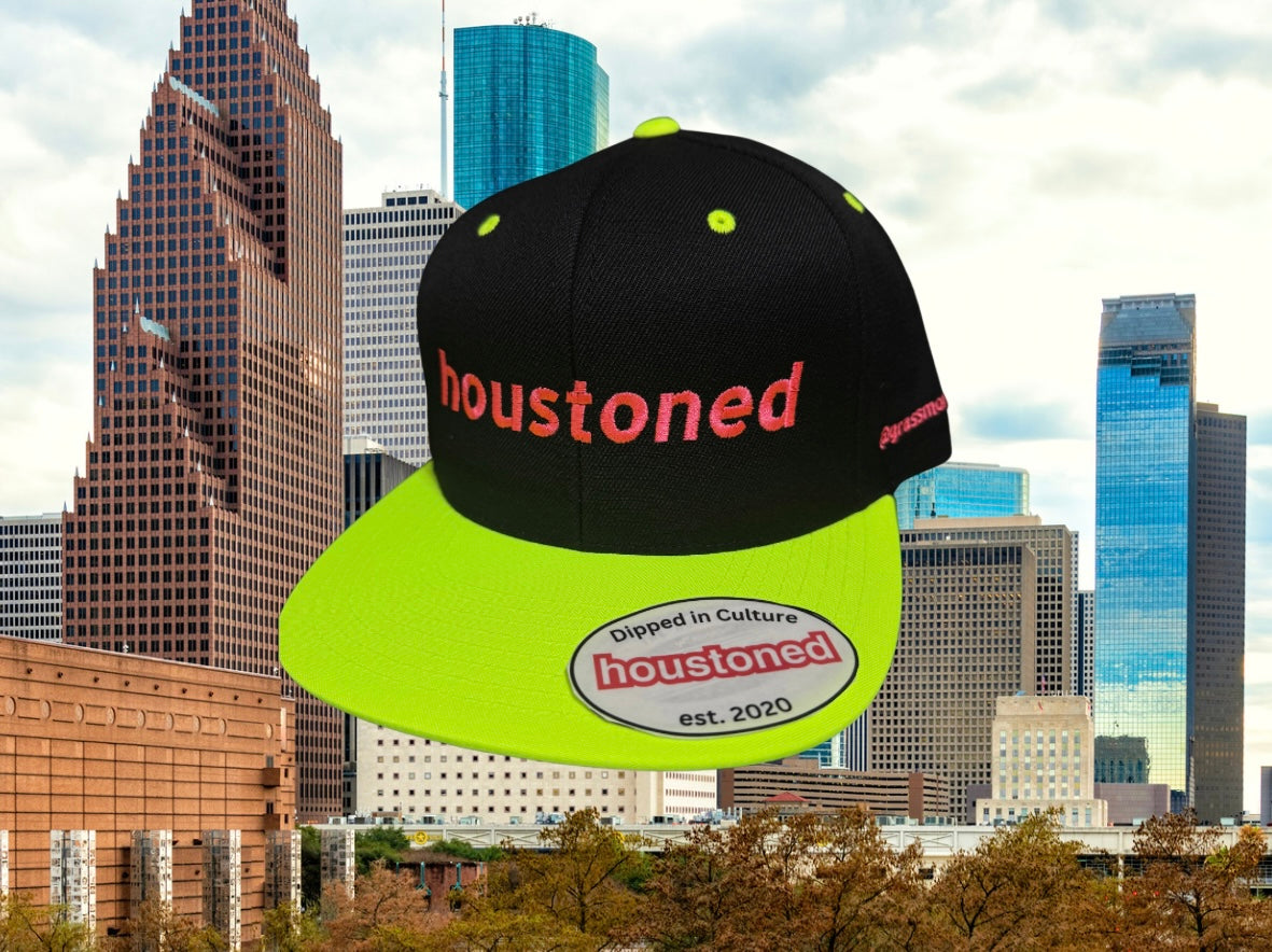 Black neon pink/lime green snapback