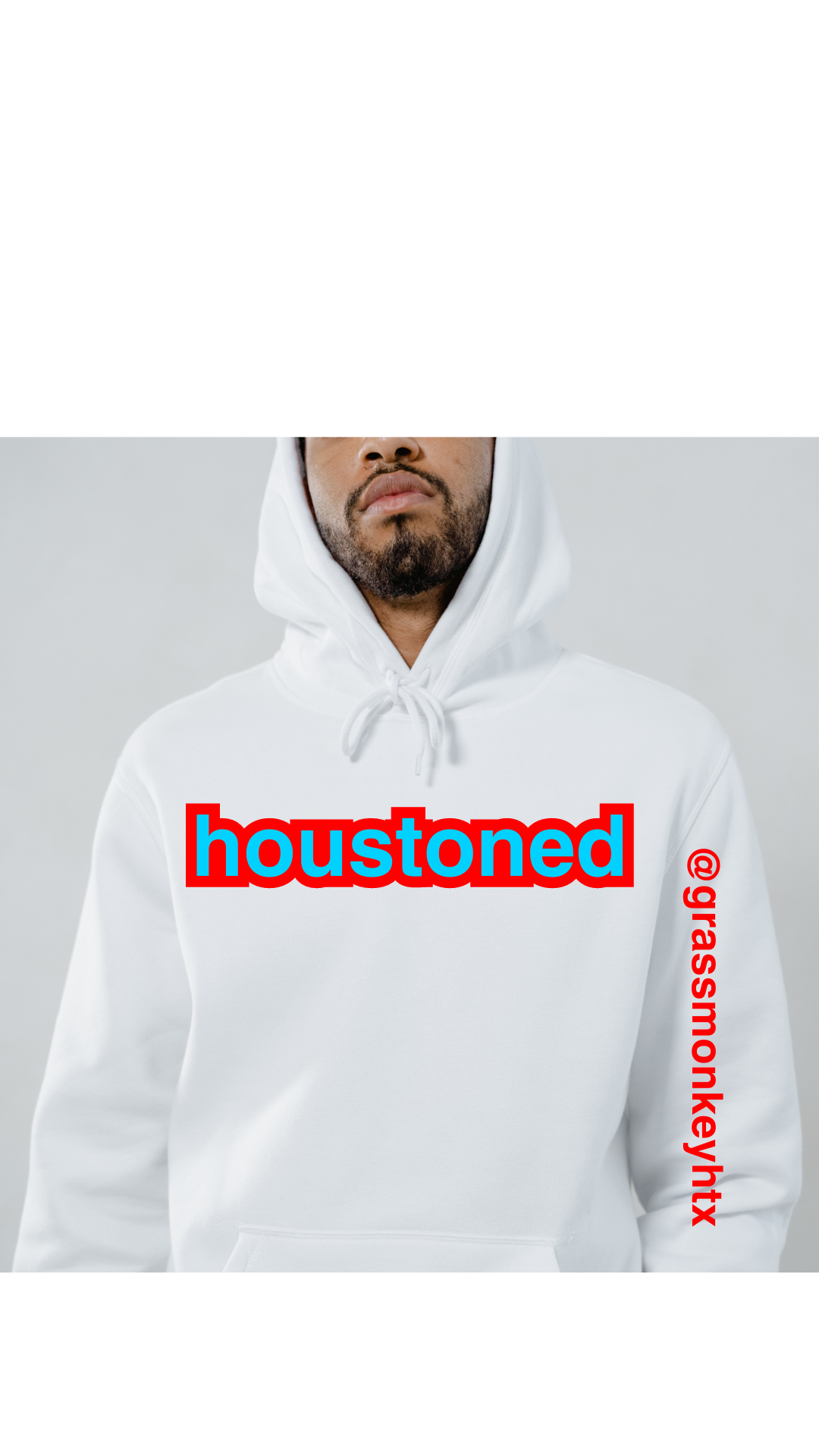 White Houstoned throwback hoodie