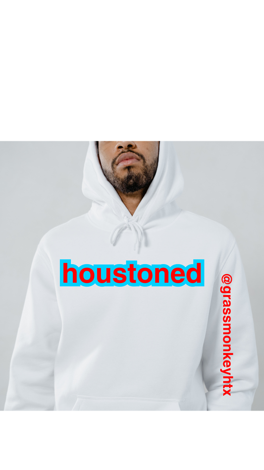 White throwback football alt. hoodie