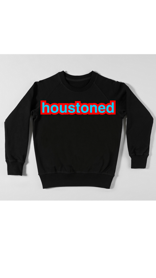 Black Throwback Football Crew Sweater